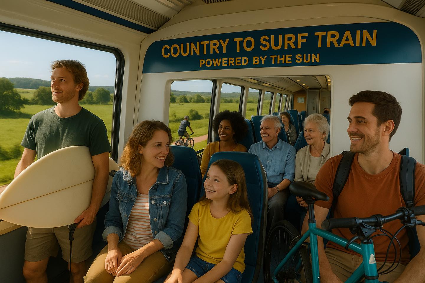 Artist's impression of the interior render of the proposed future Country to Surf Train