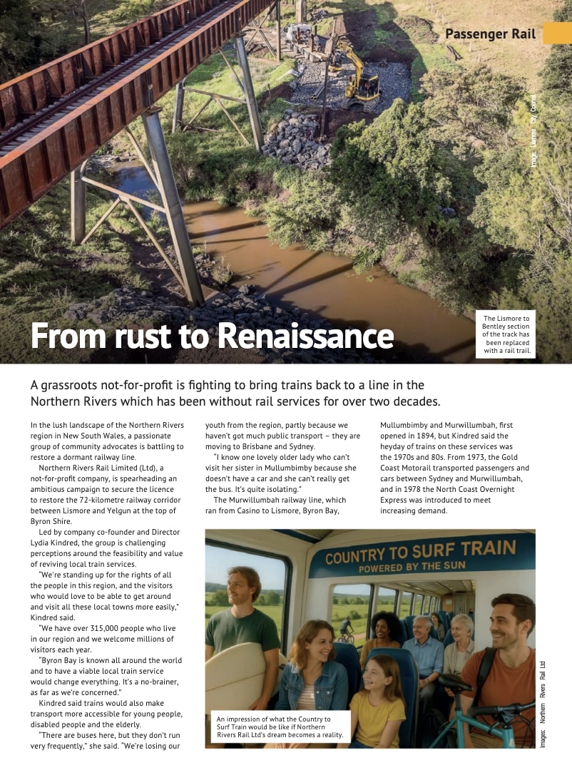 Page 1 of the Rail Express Magazine Feature.